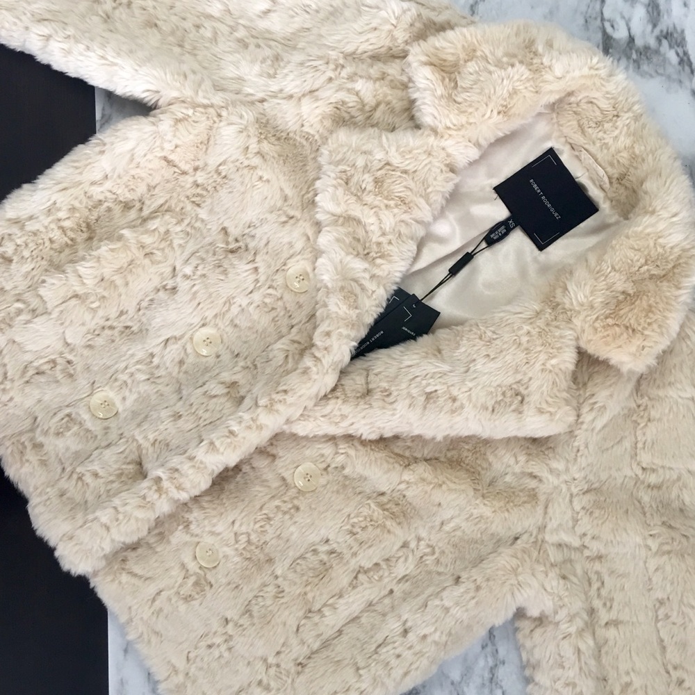 Brand new 3/4 Sleeve Robert Rodriguez Fur Coat